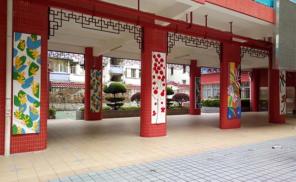 广州天河昌乐小学校园浮雕项目安装完毕-程爵雕塑